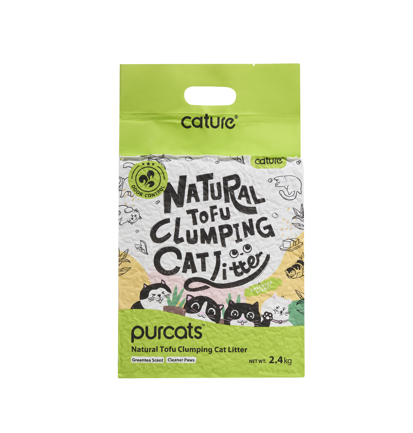CATURE Natural Tofu Clumping Greentea Scent 2.4KG
