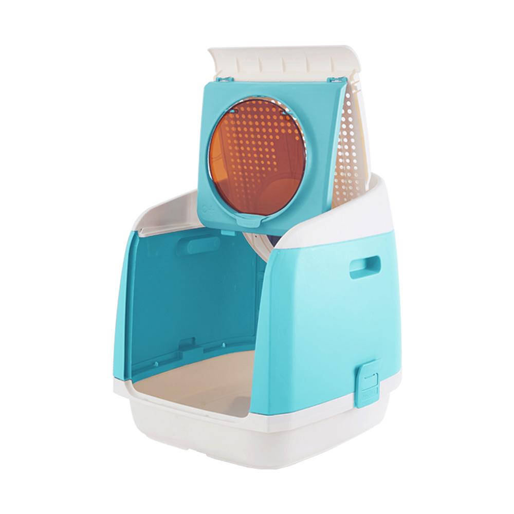 PAKEWAY TOMCAT CAT LITTER BOX FULLY ENCLOSED KITTY TRAY TOILET ODOR CONTROL BASIN LARGE - BLUE