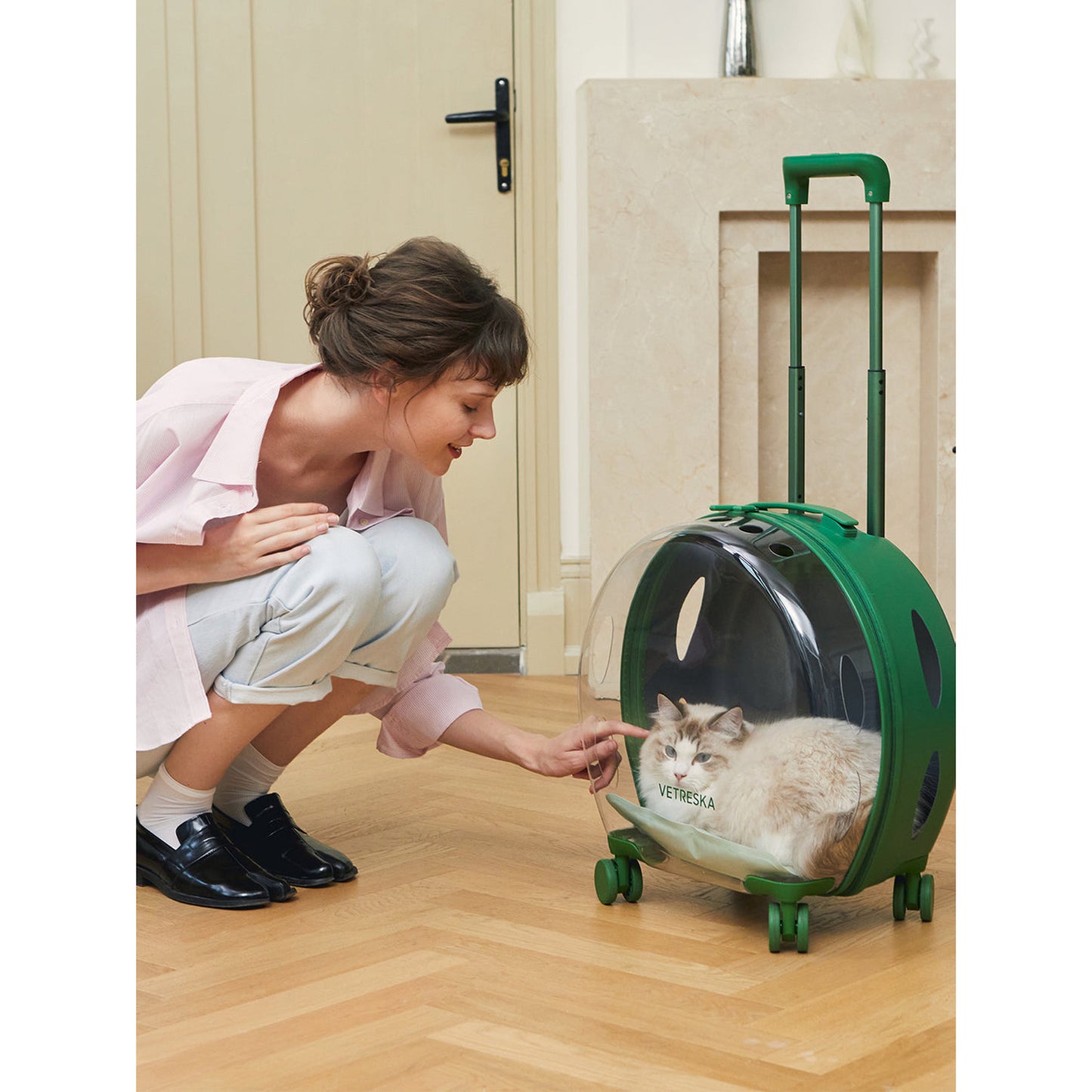 VETRESKA BUBBLE PET CARRIER - GREEN