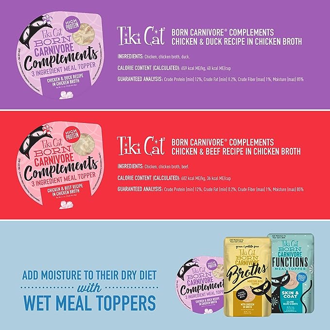 Tiki Cat® Born Carnivore® Complements Variety Pack Cat Meal Toppers (10ct)