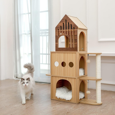 PAWZ Road Cat House Cat Tower 44” Height with Scratching Post product image 2