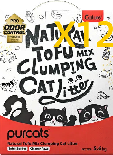CATURE Natural Tofu Mix Clumping Tofu+Zeolite 5.6 KG (2BAGS)