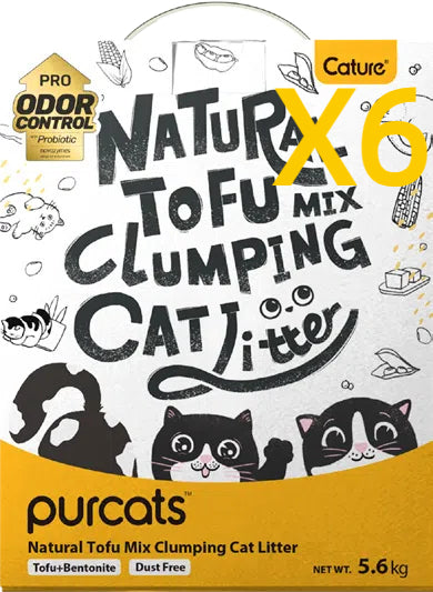 CATURE Natural Tofu Mix Clumping Tofu+Bentonite 5.6 KG (2BAGS)