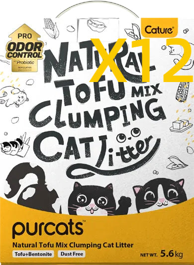 CATURE Natural Tofu Mix Clumping Tofu+Bentonite 5.6 KG (2BAGS)