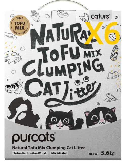 CATURE Natural Tofu Mix Clumping Tofu+Bentonite+Wood 5.6 KG (2BAGS)