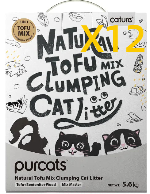 CATURE Natural Tofu Mix Clumping Tofu+Bentonite+Wood 5.6 KG (2BAGS)