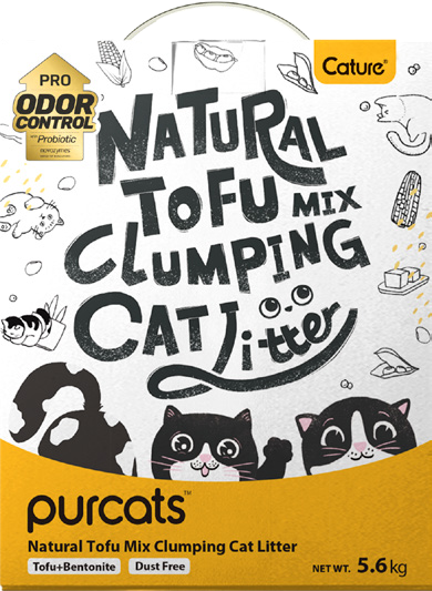 CATURE Natural Tofu Mix Clumping Tofu+Bentonite 5.6 KG (2BAGS)
