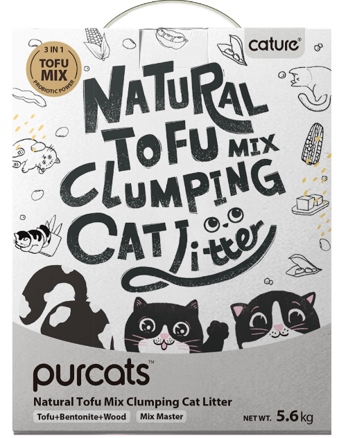 CATURE Natural Tofu Mix Clumping Tofu+Bentonite+Wood 5.6 KG (2BAGS)