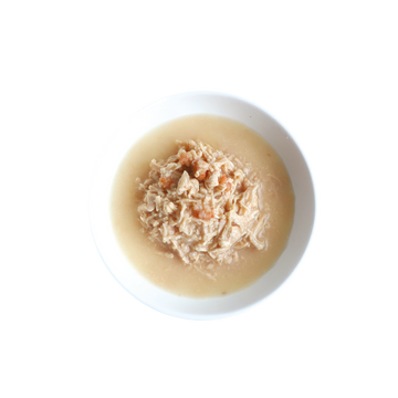 Kit Cat Goat Milk chicken shrimp wet cat food in bowl