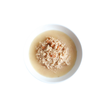 Kit Cat Goat Milk chicken shrimp wet cat food in bowl