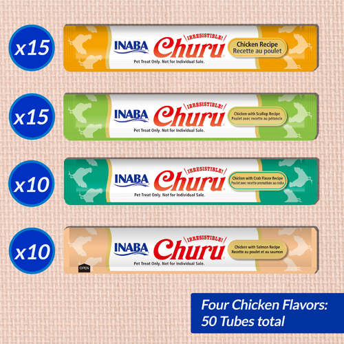 INABA Cat CHURU 50 ct Chicken & Seafood Variety Jar