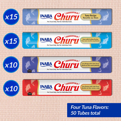 INABA Cat CHURU 50 ct Tuna & Seafood Variety Jar
