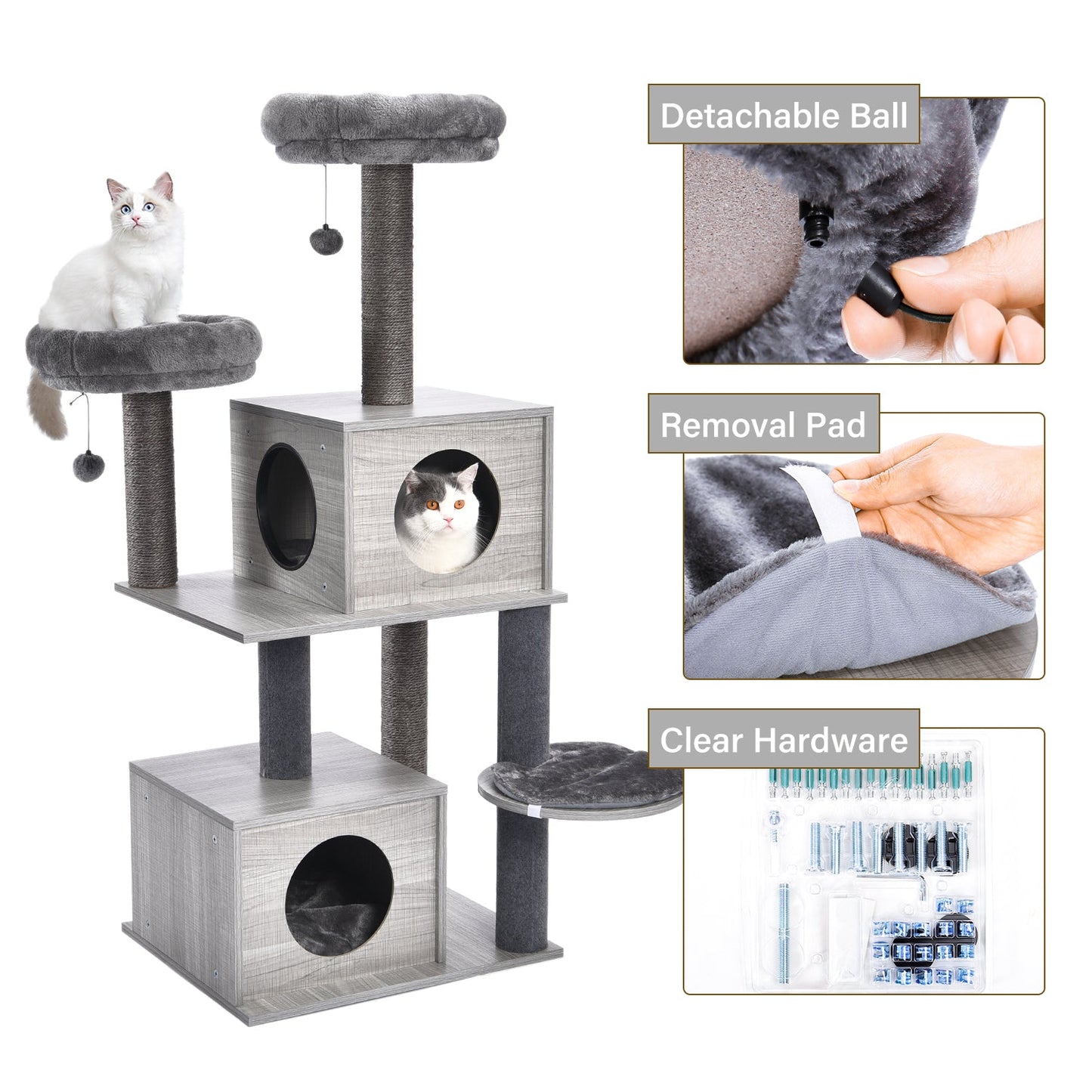 PAWZ Road All-in-1 Marble Cat Tree Medium Activity Center