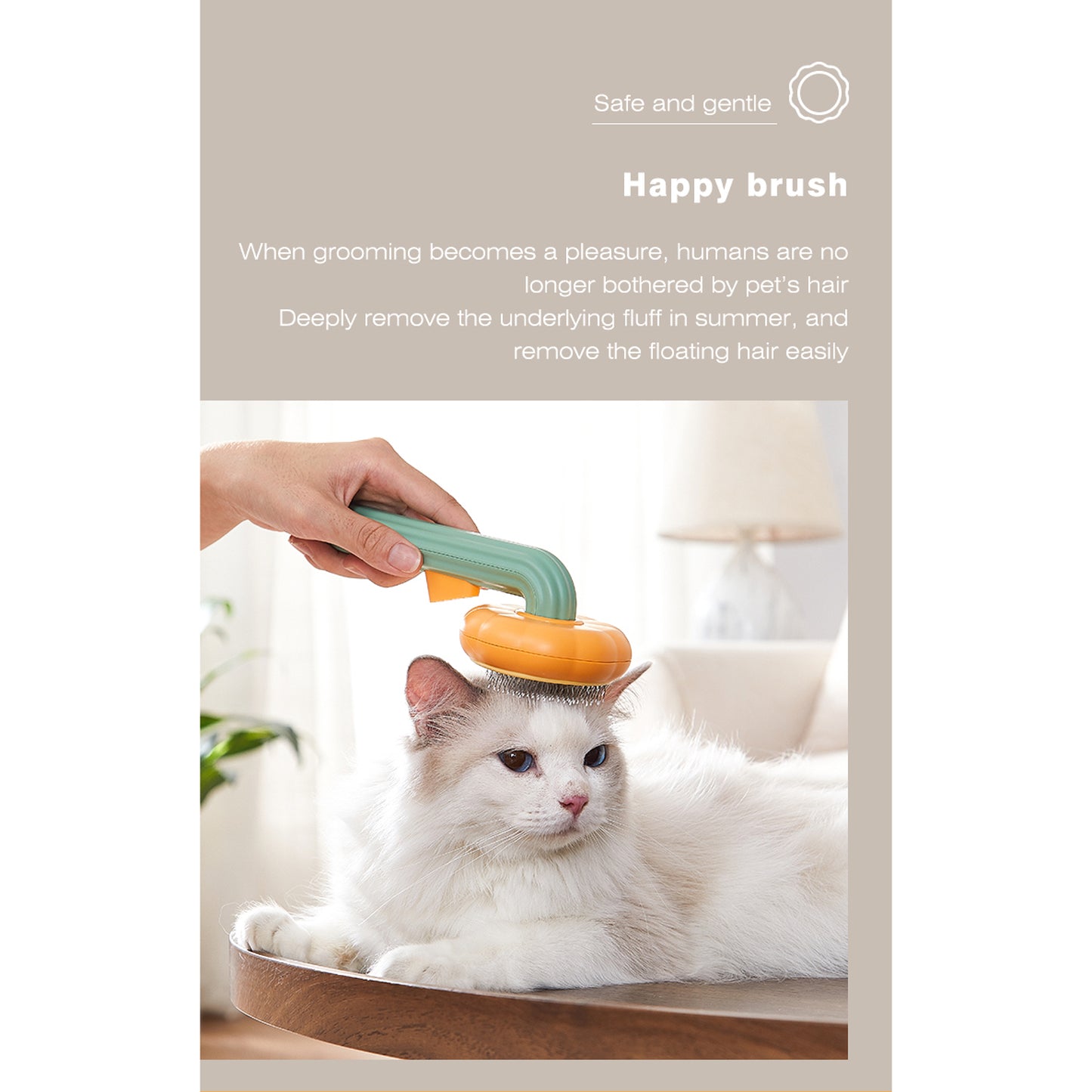 Aiwo Deshedding Pet Pumpkin Hair Brush