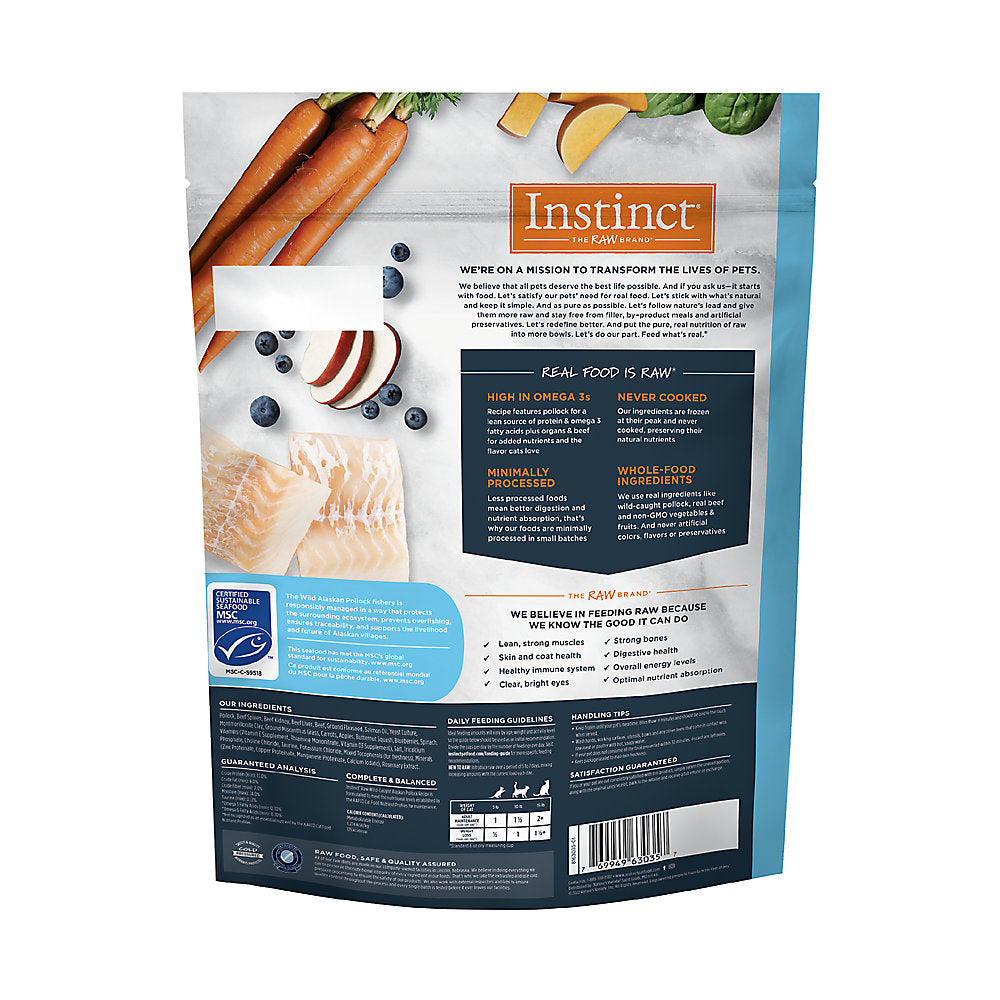 INSTINCT® CAT FOOD RAW FROZEN BITES WILD-CAUGHT ALASKAN POLLOCK RECIPE