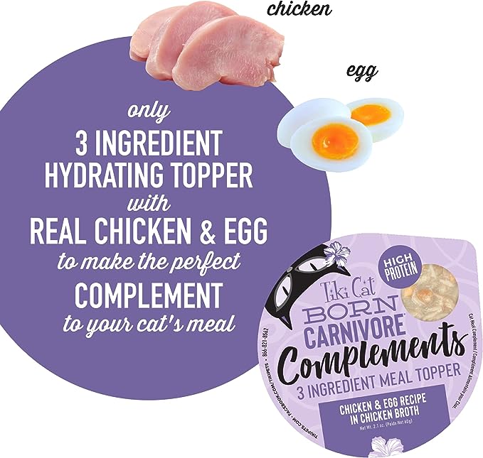 Tiki Cat® Born Carnivore® Complements Chicken & Egg Cat Meal Toppers