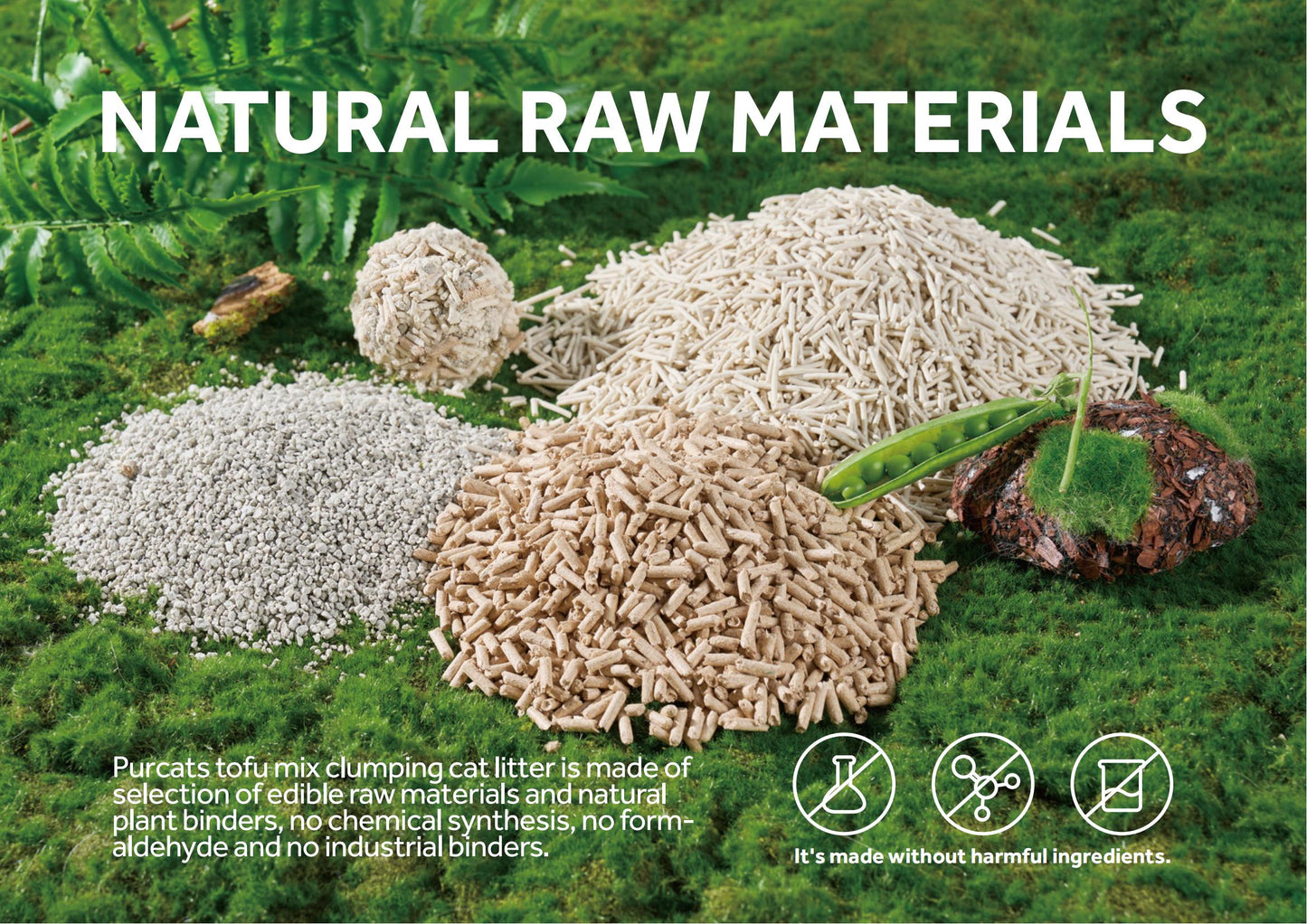 CATURE Natural Tofu Mix Clumping Tofu+Bentonite+Wood 5.6 KG (2BAGS)