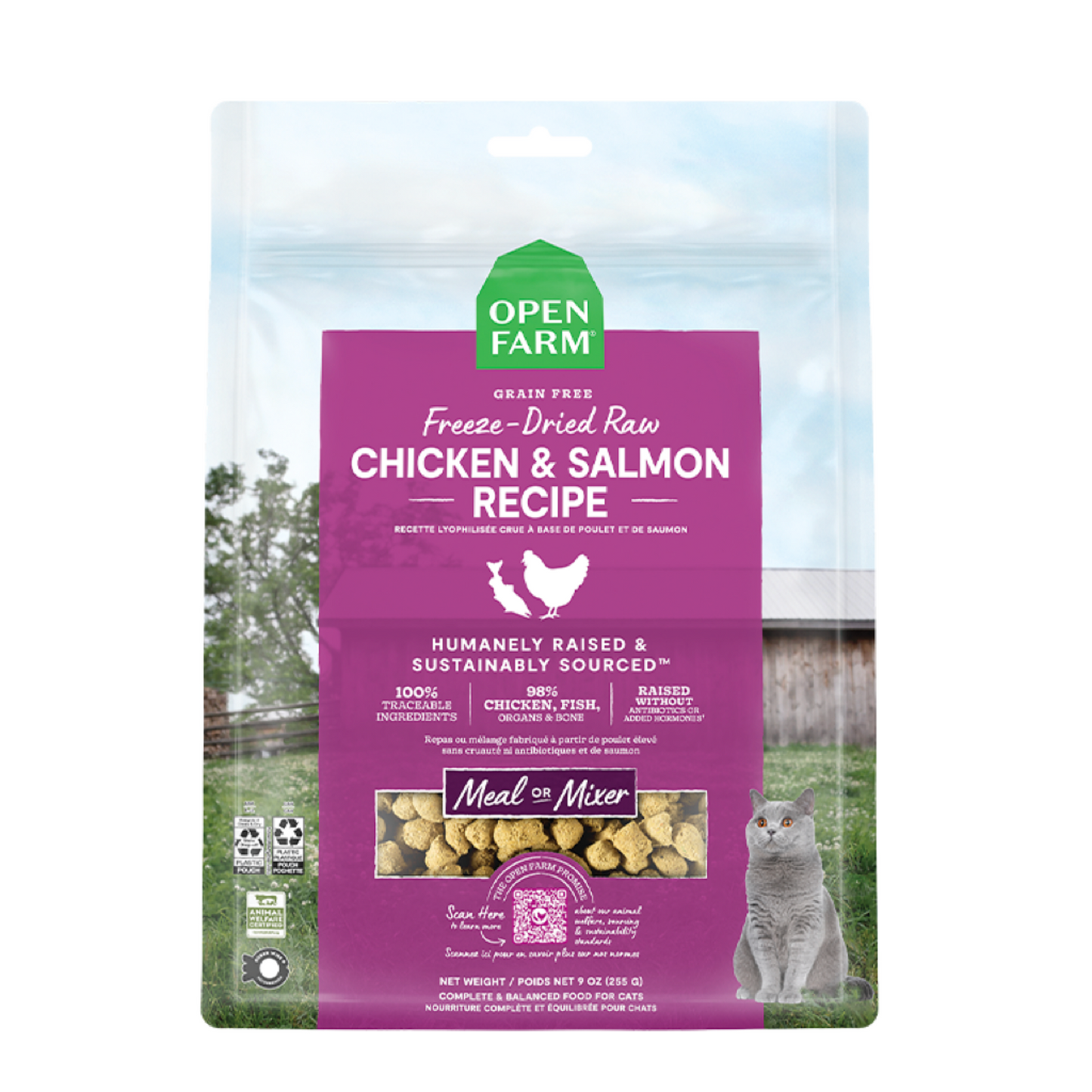 OPEN FARM Chicken & Salmon Freeze Dried Raw Cat Food