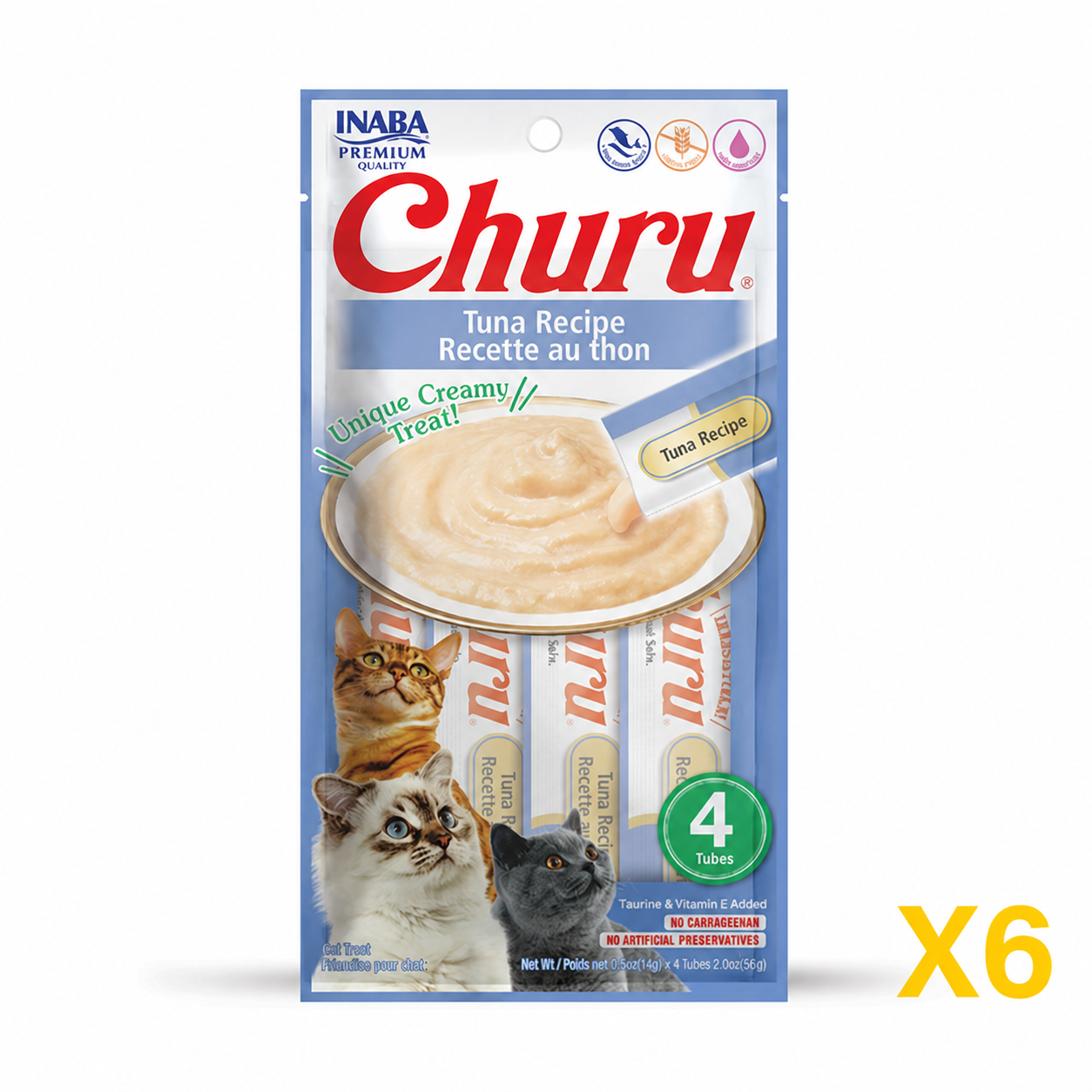 INABA Inaba CAT Churu PUREES (Tuna) 6 Pack (24 Tubes) X6 quantity-marked product image