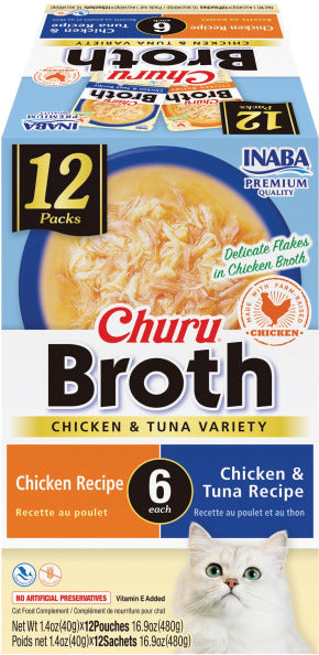 INABA INABA CAT Churu Broth 12 PACK (Chicken & Tuna) 1 Pack (480 g) current Canpet package