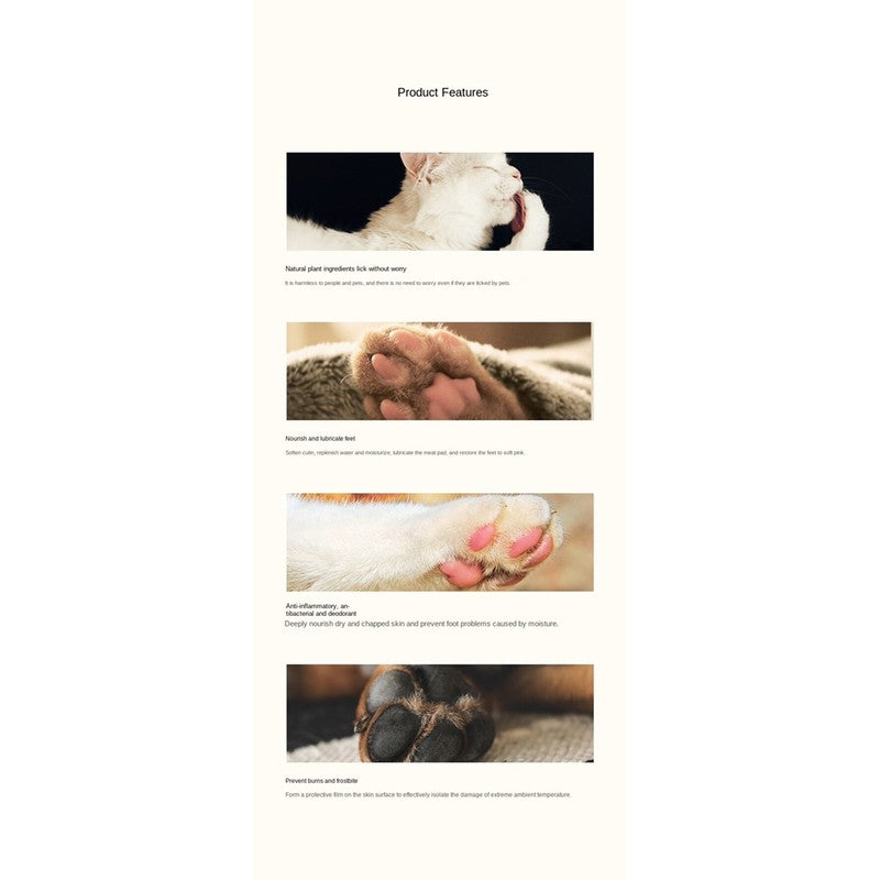 Forsure Pet Foot Protection Cream Tube/Natural Mild Antibacterial Deodorant/ Cat Dog Paw Cream Prevent Foot Cracking