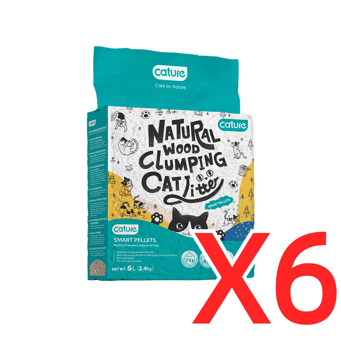 CATURE Natural Wood Clumping Smart Pellets 2.4 KG