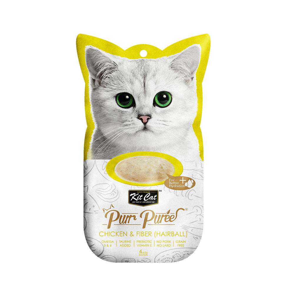 Kit Cat Purr Puree Chicken & Fiber (Hairball)