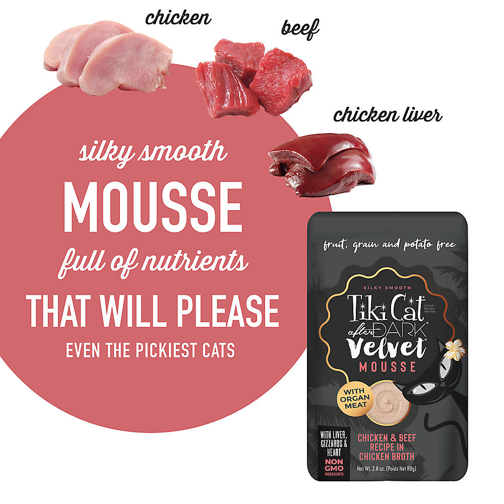 Tiki Cat® After Dark™ Velvet Mousse Chicken & Beef Recipe Wet Cat Food