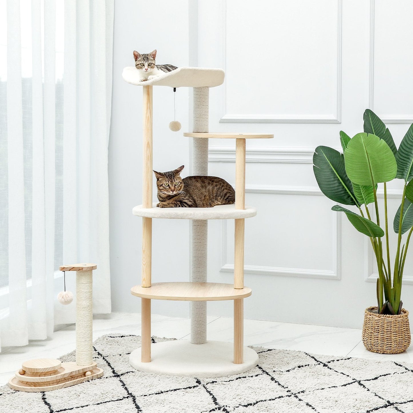 Pawz Road overlooking Wooden 5-Level Indoor Cat Tower