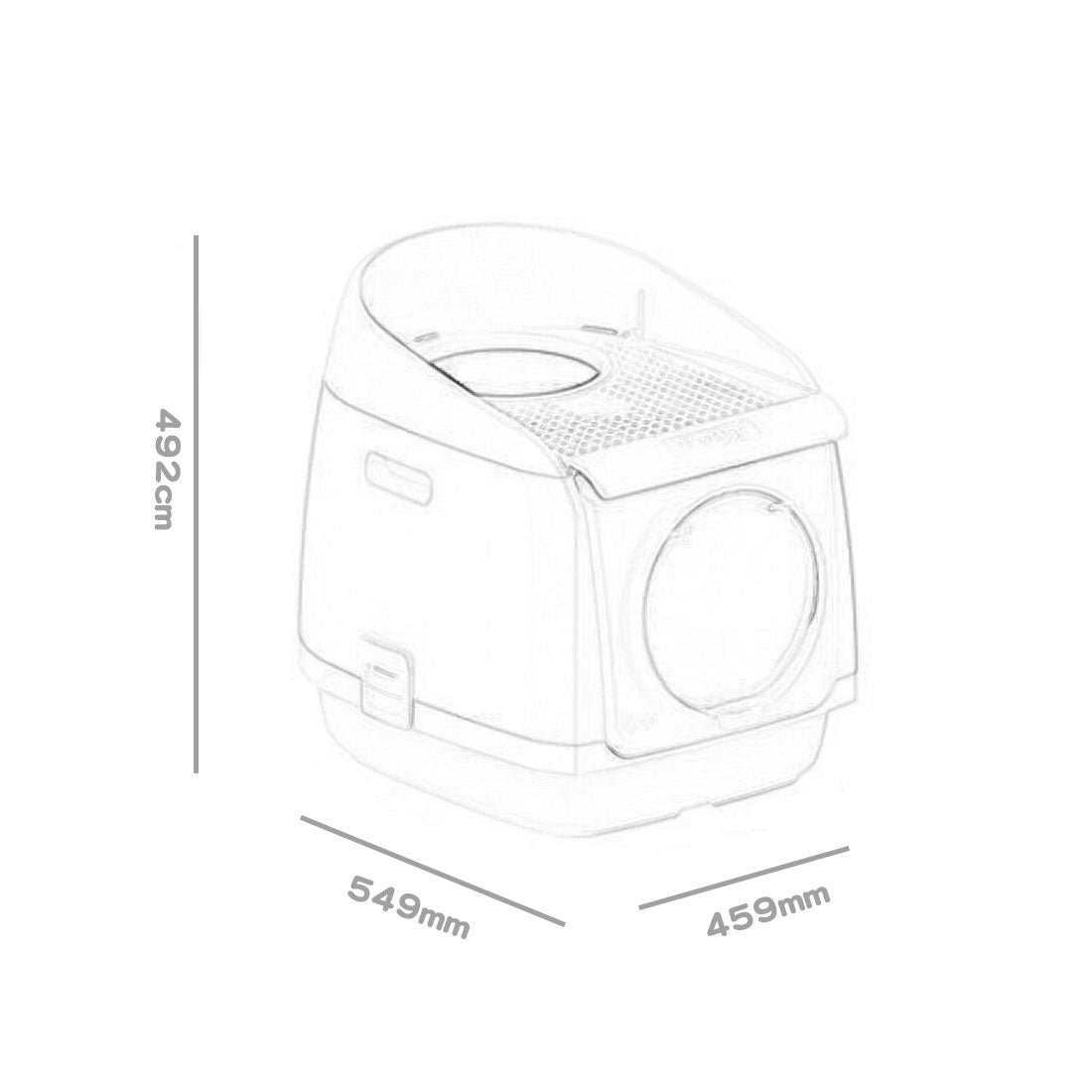 PAKEWAY TOMCAT CAT LITTER BOX FULLY ENCLOSED KITTY TRAY TOILET ODOR CONTROL BASIN LARGE - GREY