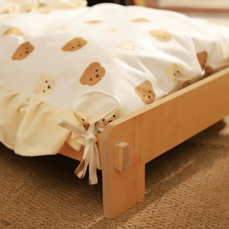 Customized Wooden Pet Bed Personalized Sleeping Habitat for Cat Dog or Rabbit