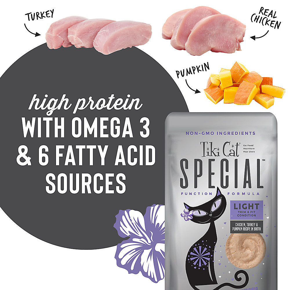 Tiki Cat® Special™ LIGHT: Chicken, Turkey & Pumpkin Recipe in Broth