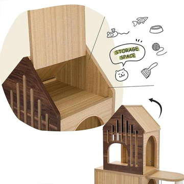 PAWZ Road Cat House Cat Tower 44” Height with Scratching Post