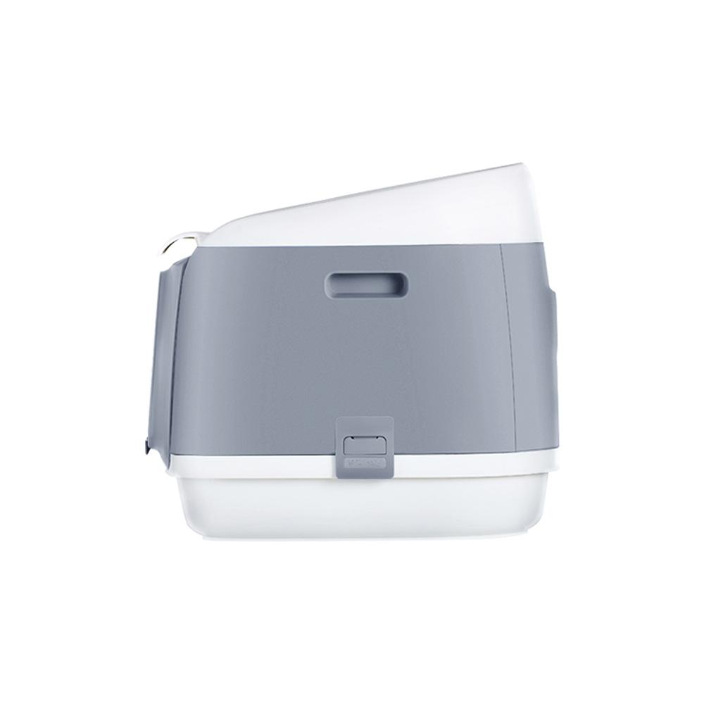 PAKEWAY TOMCAT CAT LITTER BOX FULLY ENCLOSED KITTY TRAY TOILET ODOR CONTROL BASIN LARGE - GREY