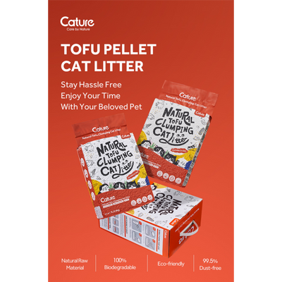 CATURE Natural Tofu Mix Clumping Tofu+Zeolite 5.6 KG (2BAGS)