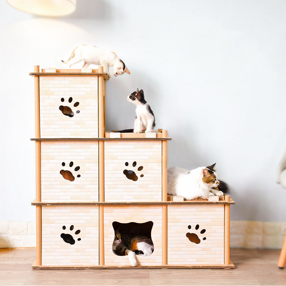 Deku - Three Ladder DIY Carton Cat House Cat Scratch Board
