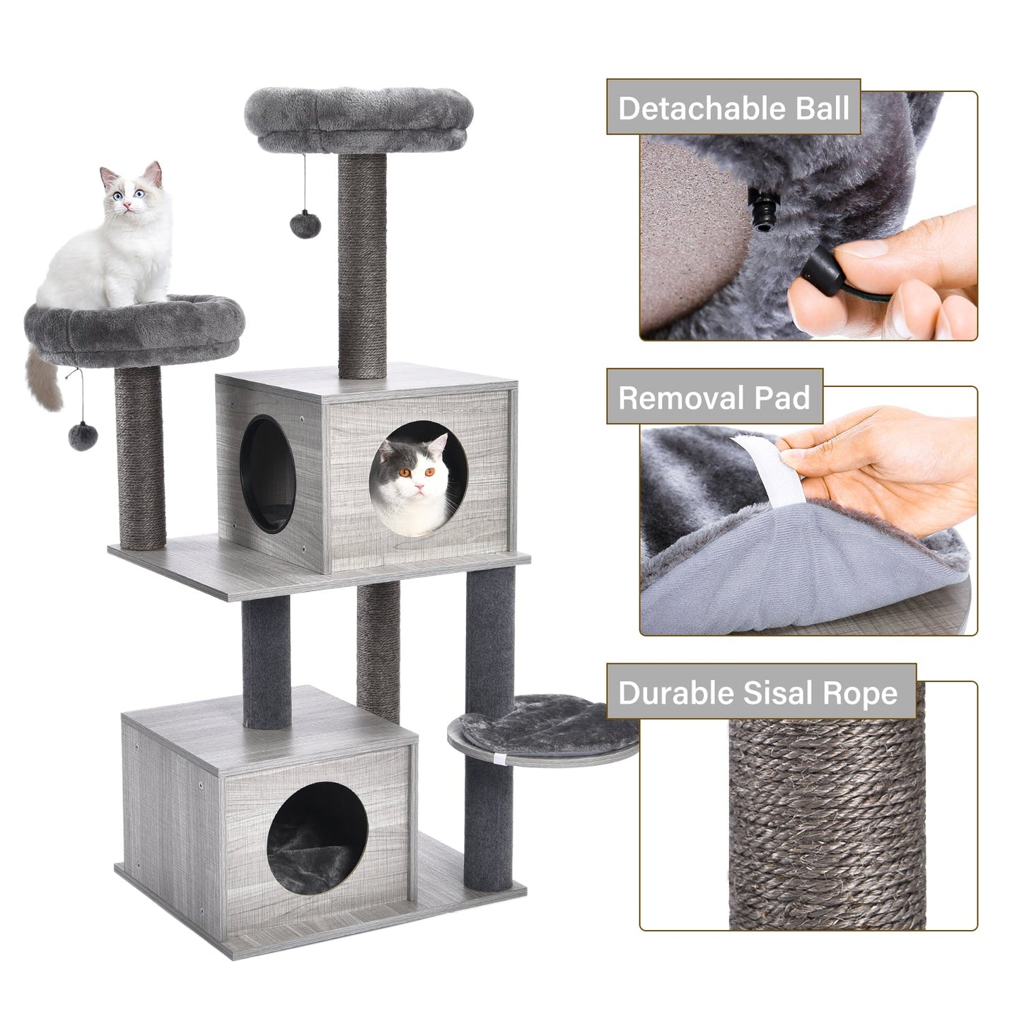 PAWZ Road All-in-1 Marble Cat Tree Medium Activity Center