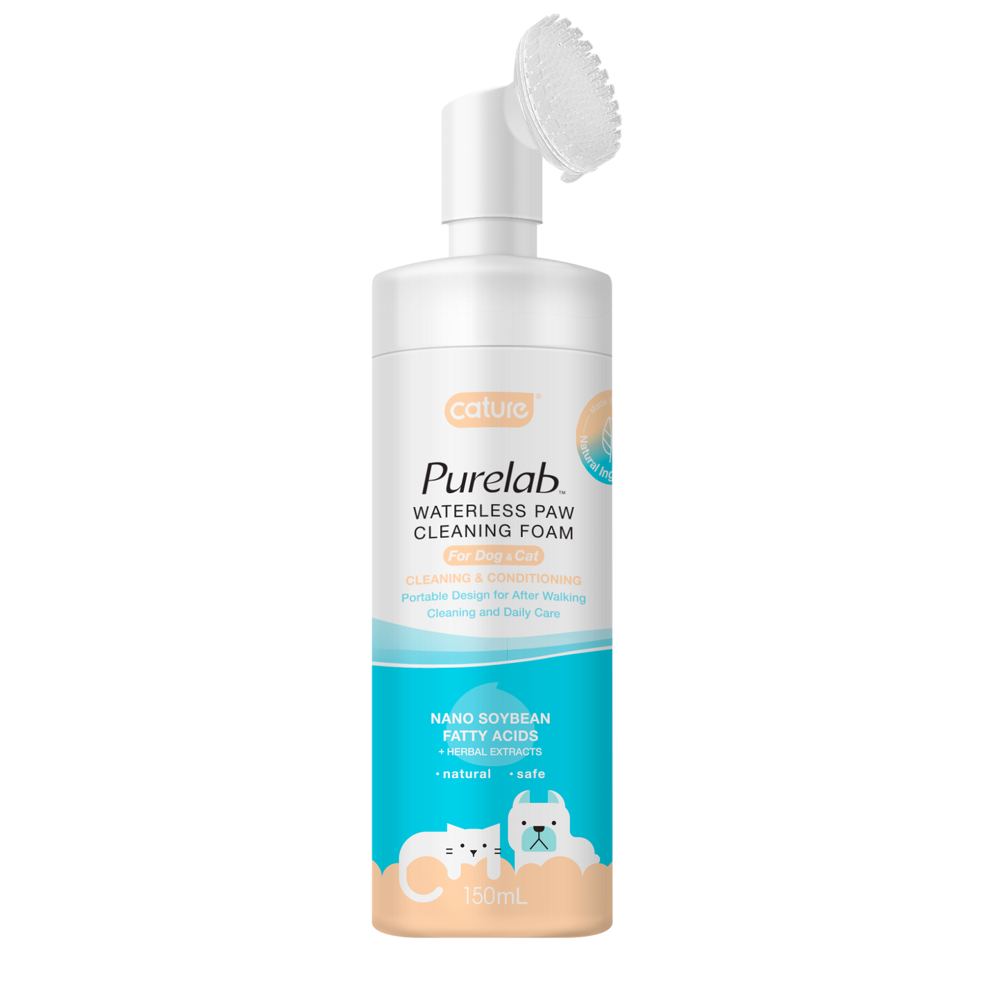 CATURE - Purelab Pet Dry Wash Paw Foam with Brush 150ml