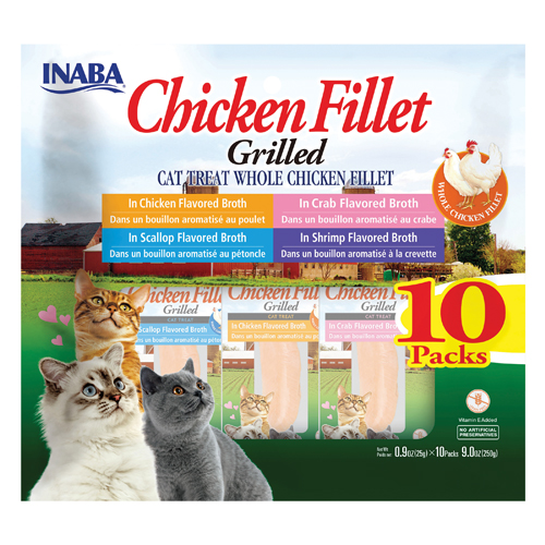 INABA Cat Grilled Fillets - Chicken Fillet Variety Pack(10packs)
