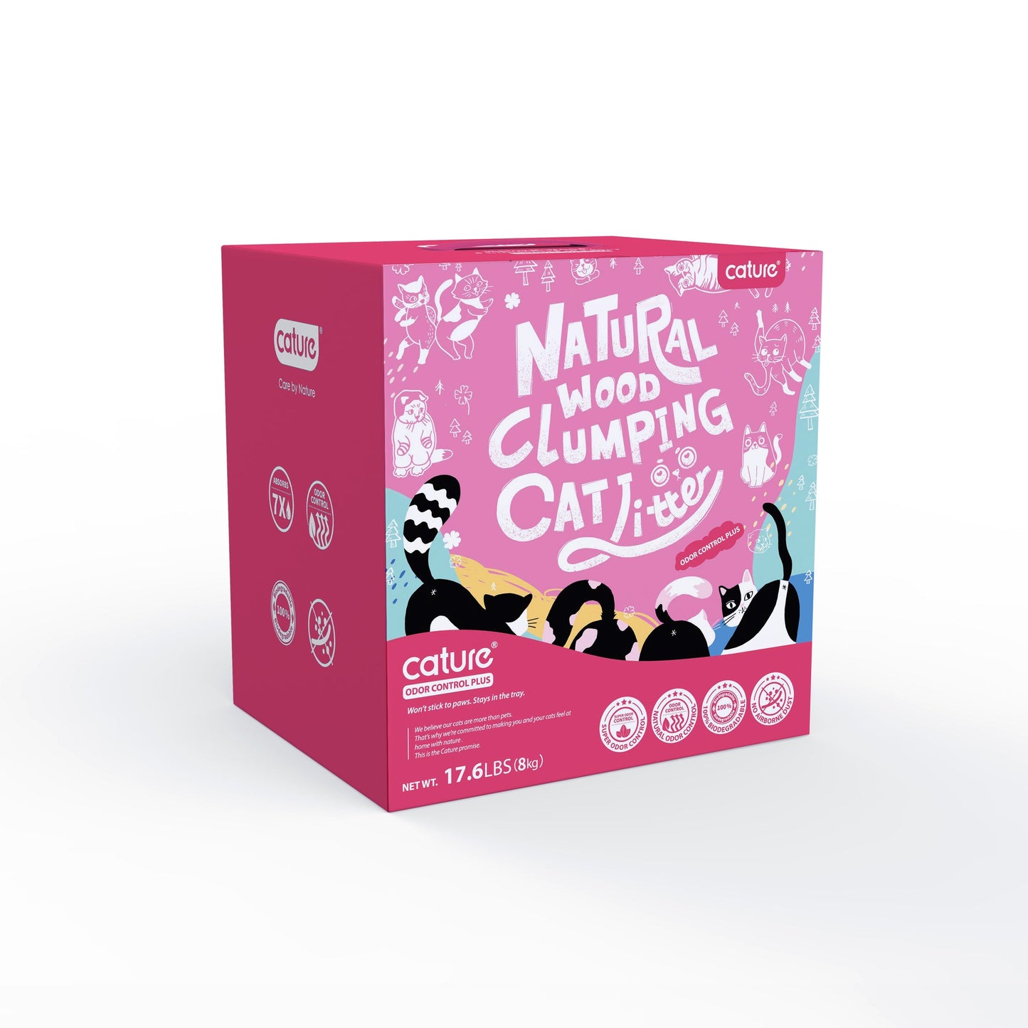 CATURE Natural Wood Clumping Odor Control Plus 8KG