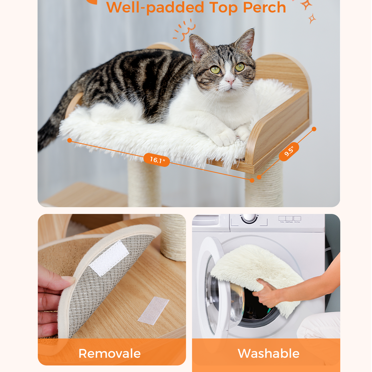 PAWZ Road 45.4" Wooden Luxury Cloudy Cat Tree