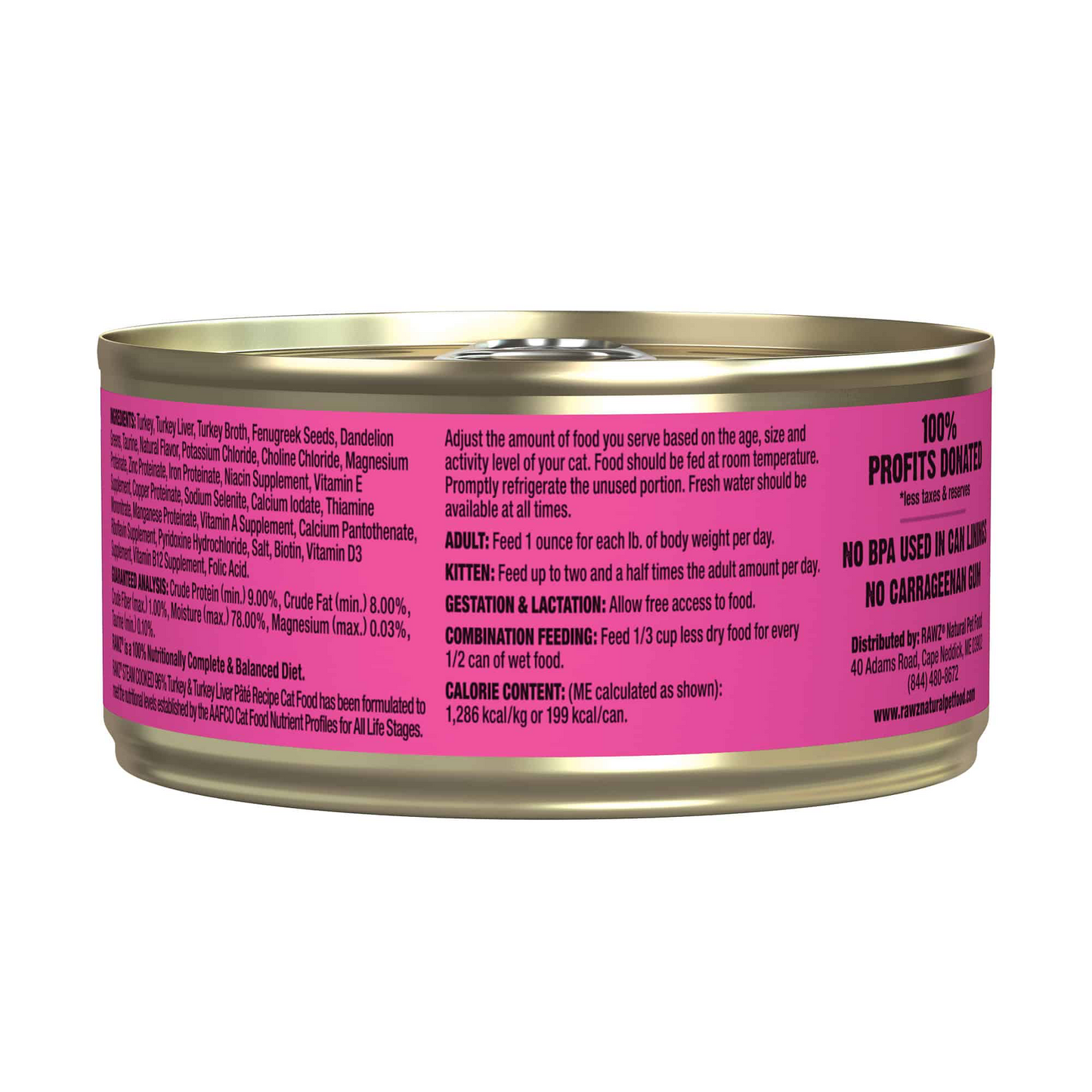 RAWZ® 96% TURKEY & TURKEY LIVER PATE CAT FOOD