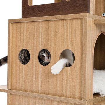 PAWZ Road Cat House Cat Tower 44” Height with Scratching Post