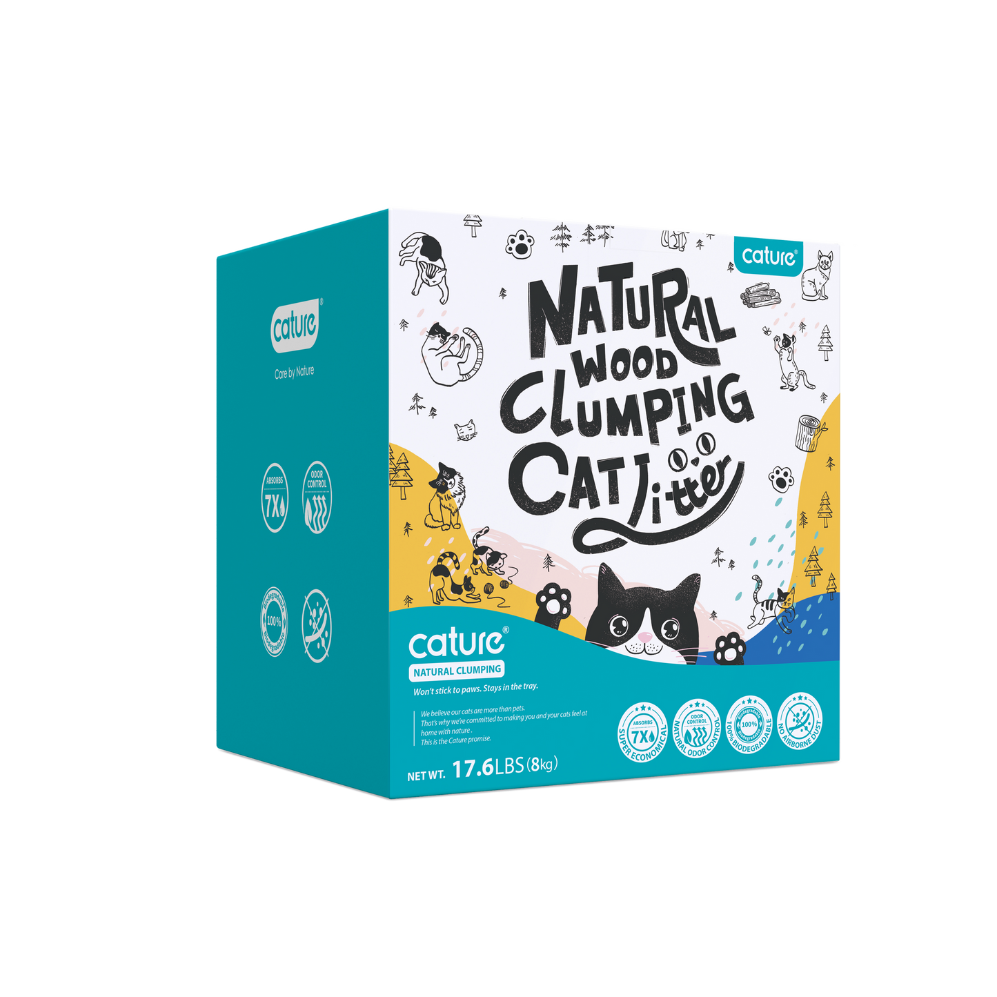 CATURE Natural Wood Clumping Smart Pellets 8 KG