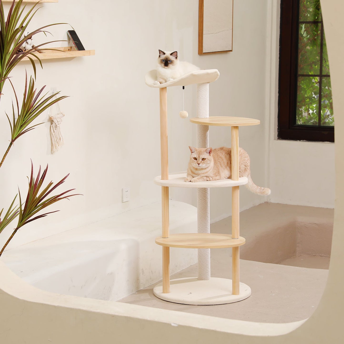Pawz Road overlooking Wooden 5-Level Indoor Cat Tower