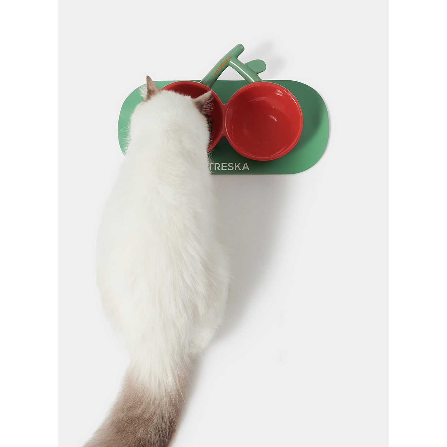 VETRESKA CHERRY CERAMIC PET BOWL