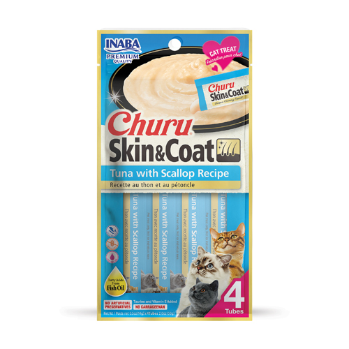 INABA Cat CHURU SKIN & COAT Tuna with Scallop Recipe