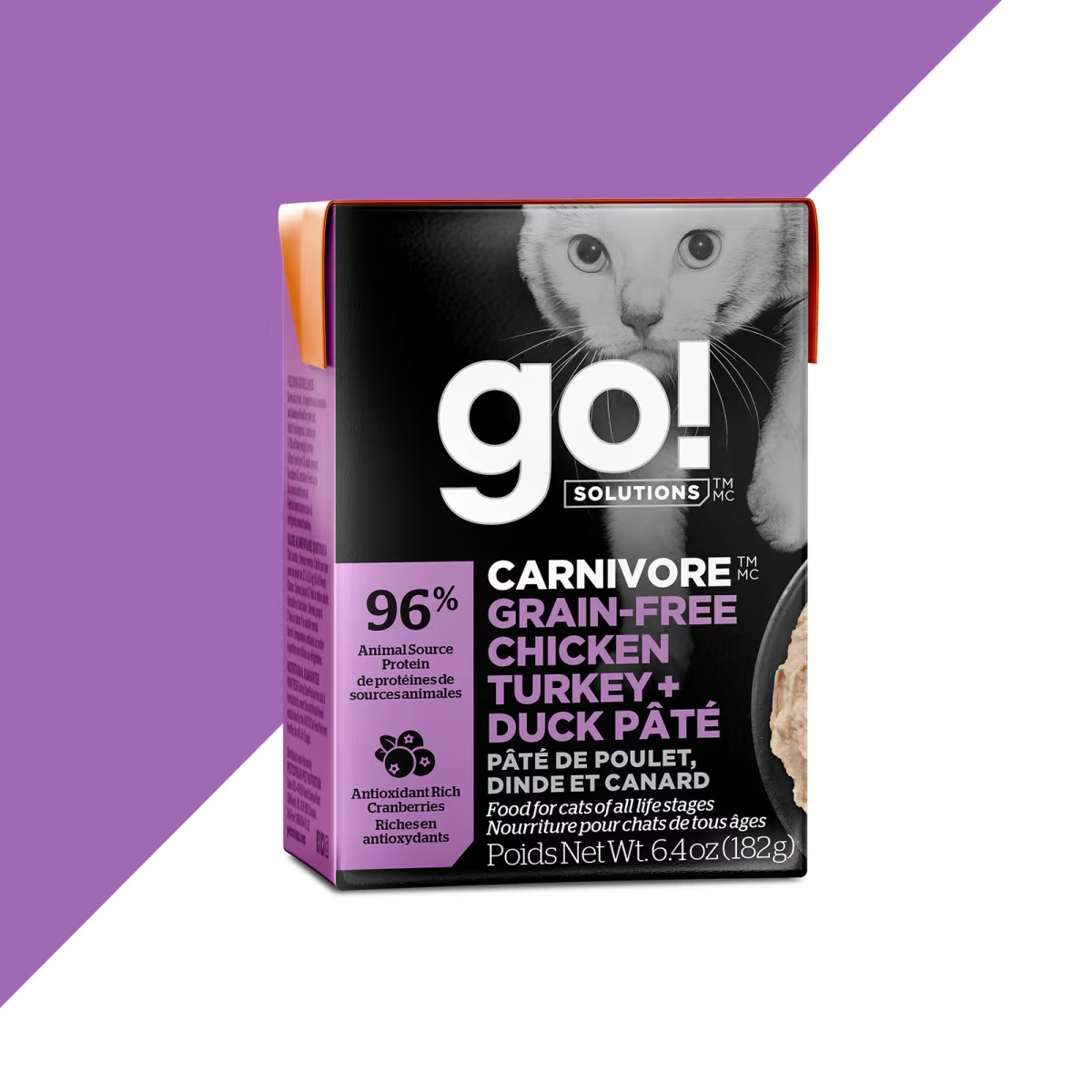 Go!CARNIVORE GRAIN-FREE CHICKEN, TURKEY + DUCK PÂTÉ CAT FOOD