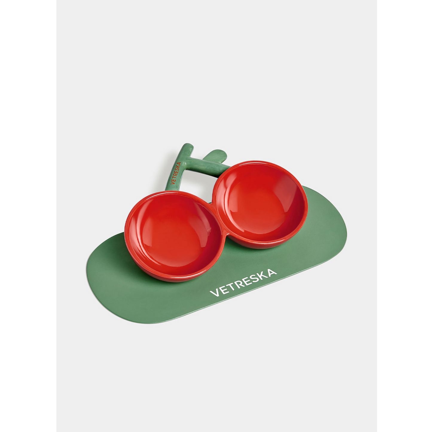 VETRESKA CHERRY CERAMIC PET BOWL