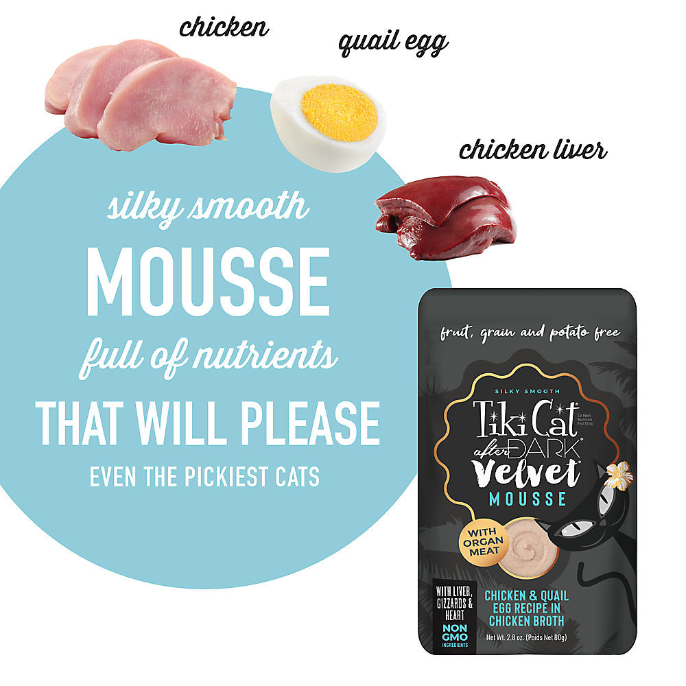 Tiki Cat® After Dark™ Velvet Mousse Chicken & Quail Egg Recipe Wet Cat Food